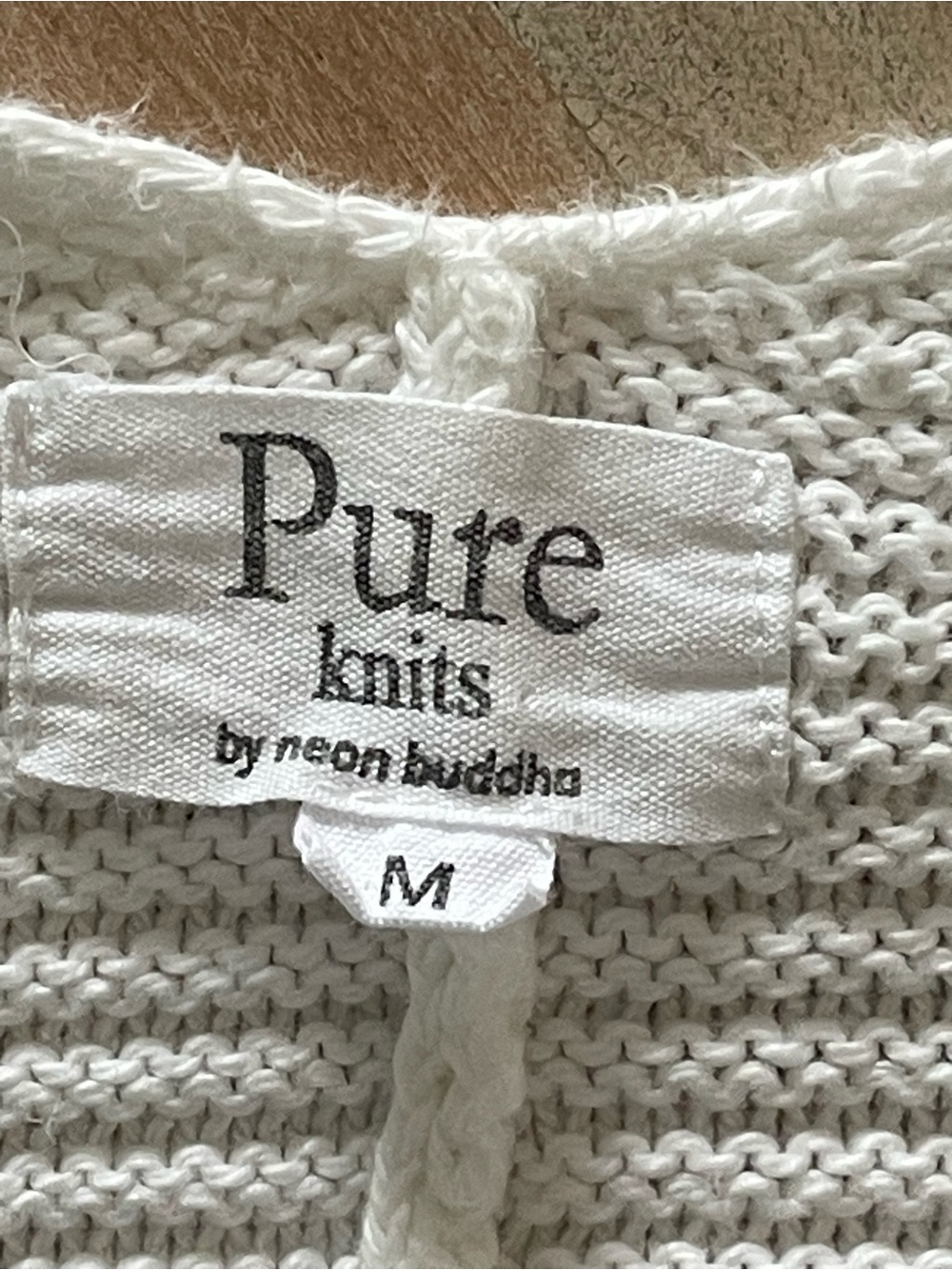 Pure Knits Hand Knit Batwing Cardigan Medium Coastal Open Front Shawl Sweater - Picture 6 of 13